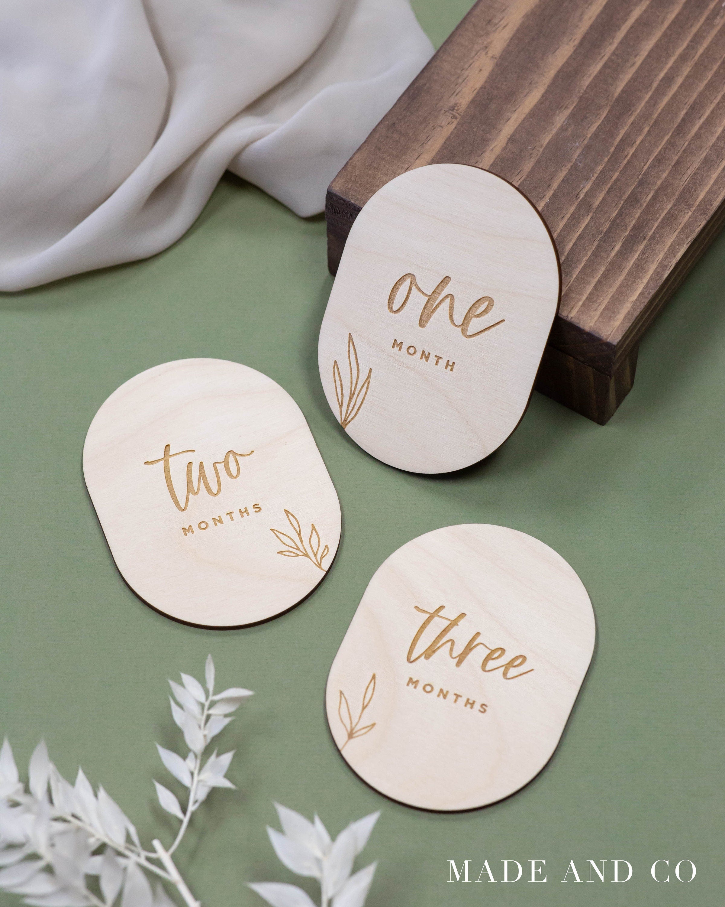 Baby Milestone Cards | Wooden Engraved Plaques | Boho Monthly Markers ...