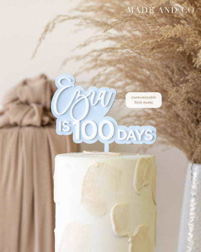 Cake Topper 46 | Acrylic | Custom Name | 100 Days