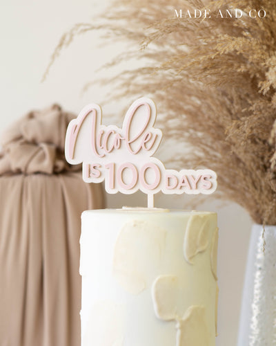 Cake Topper 46 | Acrylic | Custom Name | 100 Days