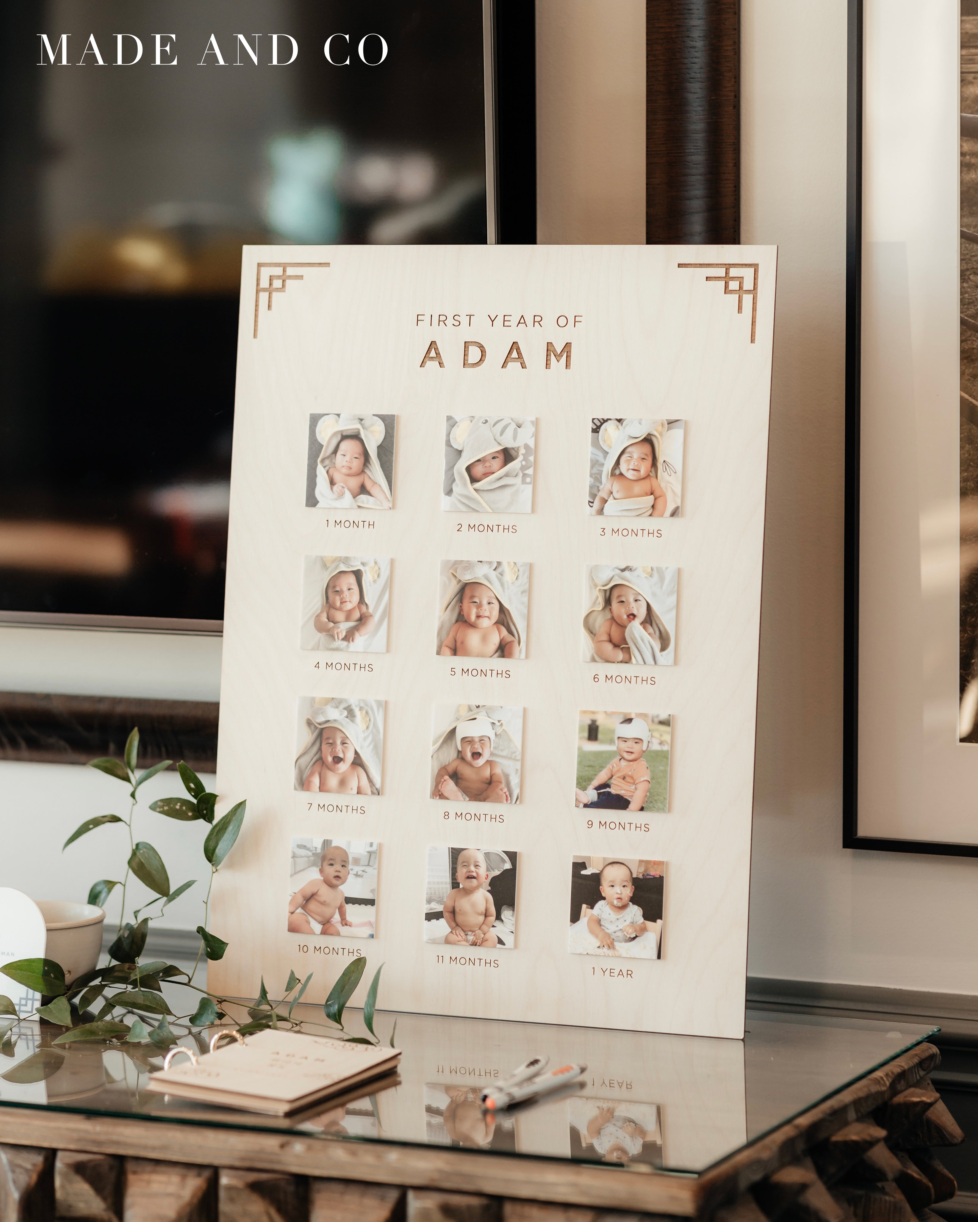First Year Photo Sign 1 | Photo Board | 12 Months Wood Sign – Made and ...