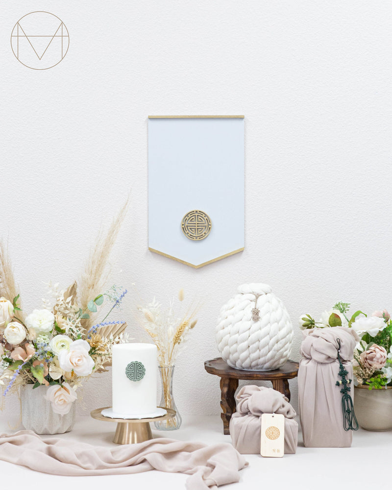 Medallion Wood Banner 82 | Gold Spray Painted | Sweet Pea
