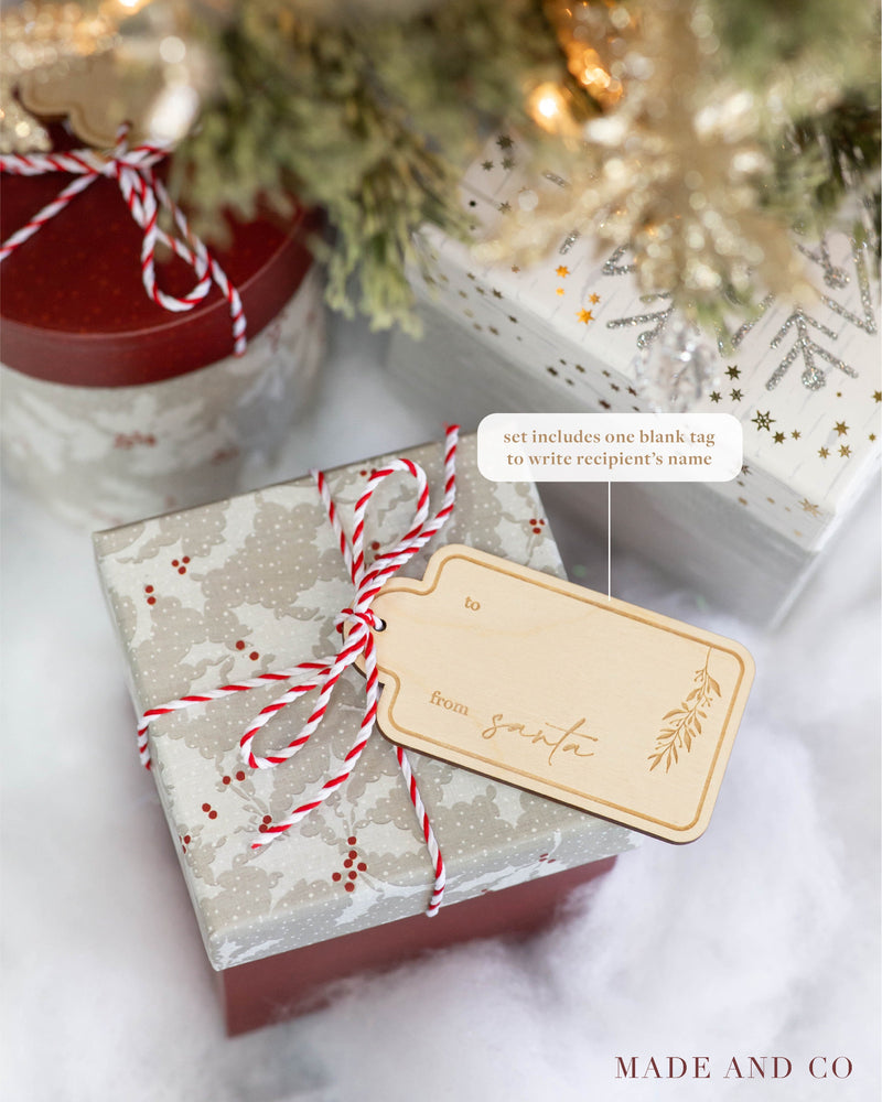 Christmas Gift Tags | Holidays | Present Tag | Wooden | Engraved