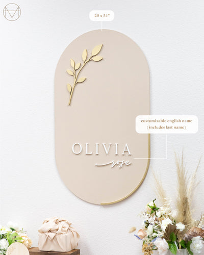 Painted Banner 12 | Floral Accent | Custom Name