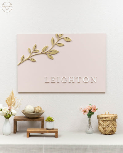 Painted Name Sign 1 | Floral Accent | Custom Name