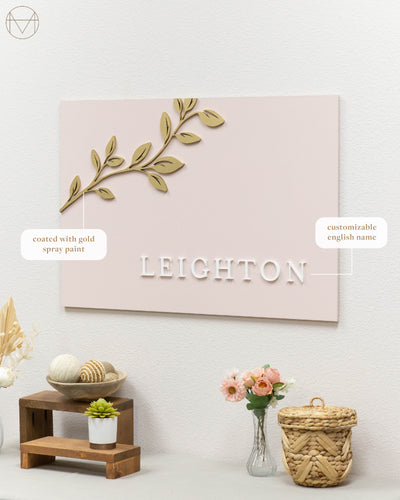 Painted Name Sign 1 | Floral Accent | Custom Name