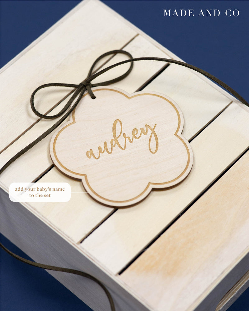 Baby Milestone Cards | Flower Shaped | Wooden Monthly Markers