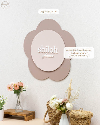 Painted Name Sign 10 | Flower Shaped Sign | Custom Name
