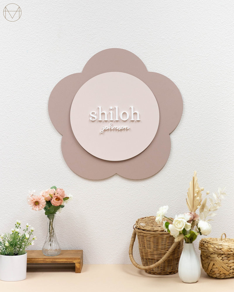 Painted Name Sign 10 | Flower Shaped Sign | Custom Name