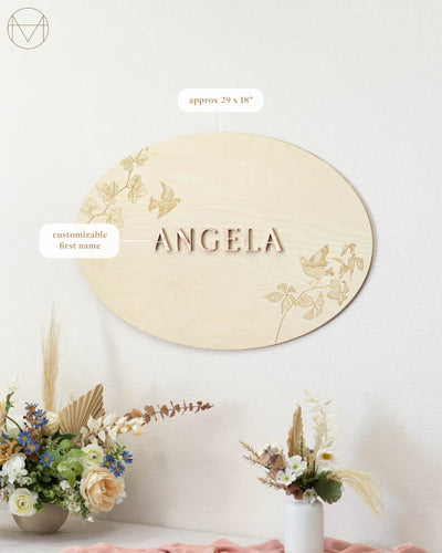 Painted Name Sign 11 | Natural Wooden | Engraved