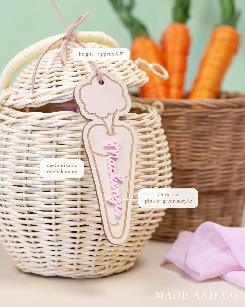 Easter Gift Tag 16 | Carrot Design | Wood | Acrylic