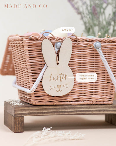 Gift Tag 19 | Easter Bunny | Custom Name | Wooden Tag